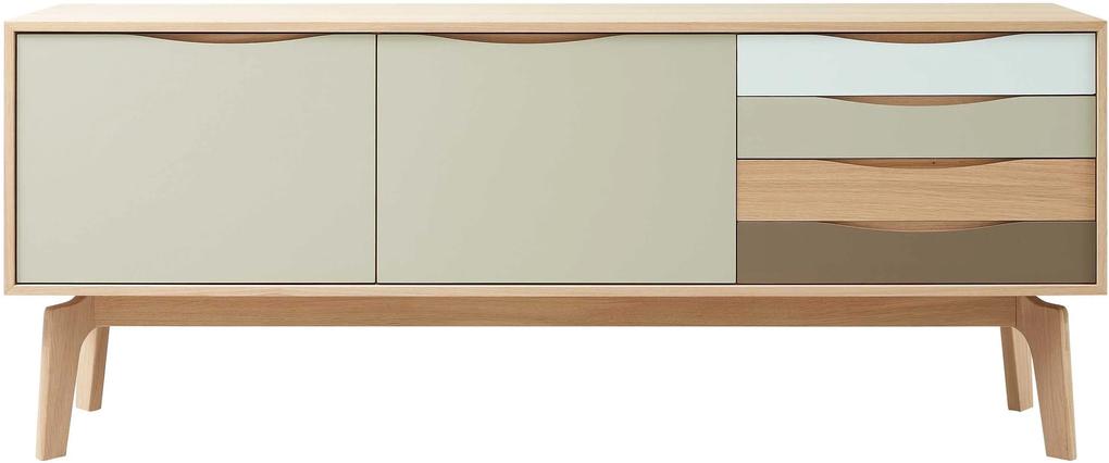 Wood and Vision Edge Sideboard 2-4 dressoir mint frame licht eiken