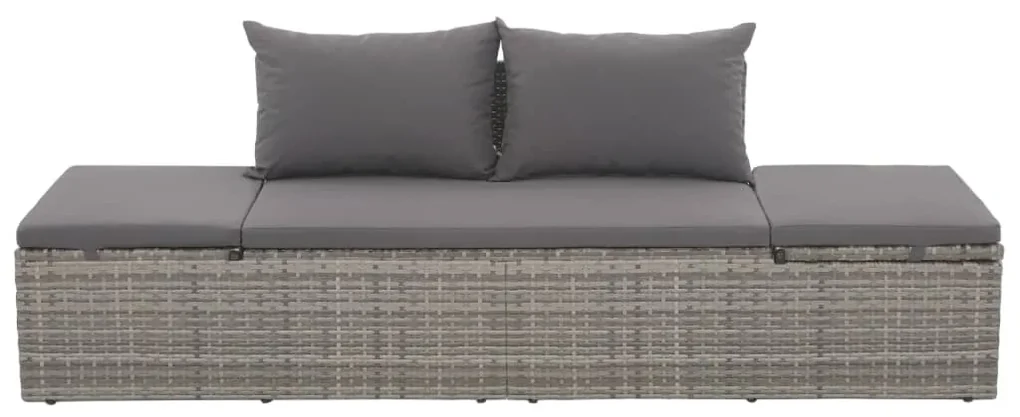 vidaXL Tuinbed 195x60 cm poly rattan grijs
