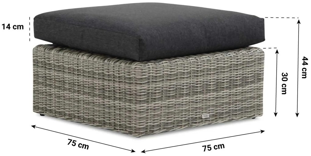 Loungeset 4 personen Wicker Grijs Garden Collections Lusso/Comodo