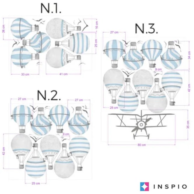 INSPIO Stickers Ballonnen in blauw