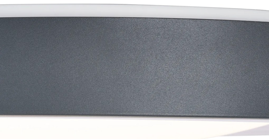 Moderne plafondlamp grijs met wit 48cm incl. LED dimbaar - Kanton Modern rond Binnenverlichting Lamp