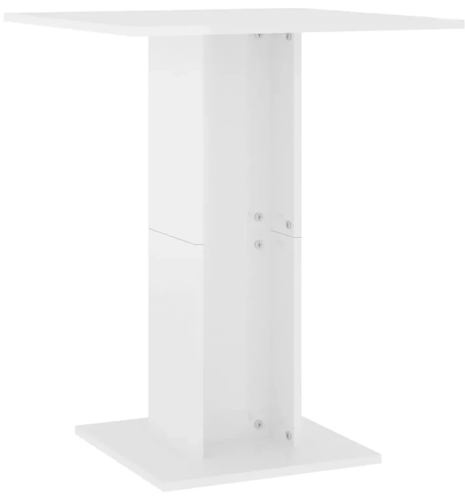 vidaXL Bistrotafel 60x60x75 cm spaanplaat hoogglans wit