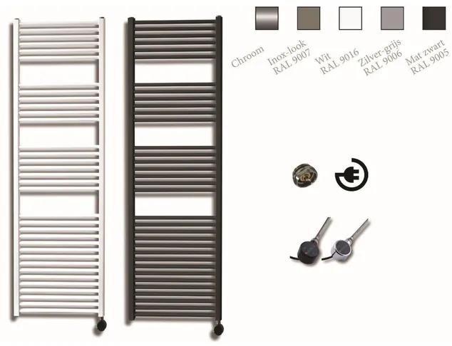 Sanicare Elektrische Design Radiator - 172x45 cm - 920 Watt - thermostaat chroom rechtsonder - zilver grijs HRAEC 451720/Z