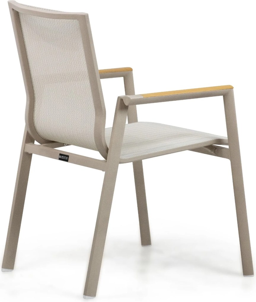 Tuinset 4 personen 200 cm Aluminium Zand/Beige Lifestyle Garden Furniture Fiora/Brookline