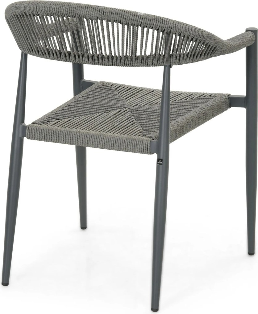 Tuinset Ronde Tuintafel 6 personen 150 cm Rope Grijs  De Laan Projects