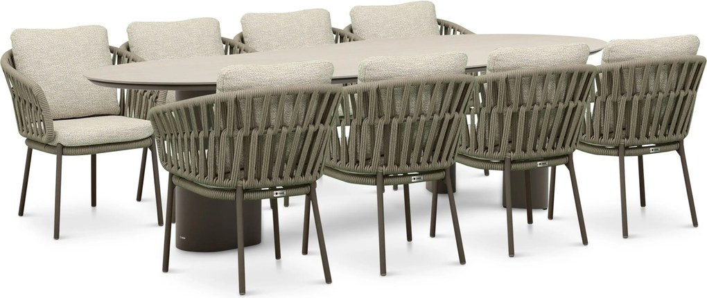 Tuinset 8 personen 300 cm Rope Zand/Beige Coco Viento/Weave
