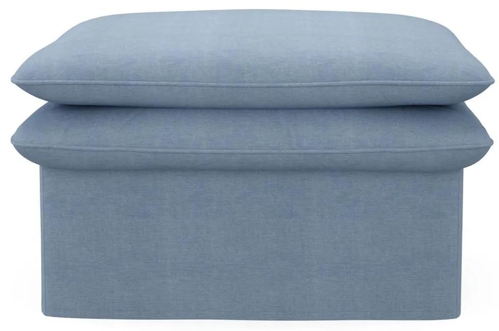 Rivièra Maison - Continental Footstool 105x90, Washed Cotton, Ice Blue - Kleur: blauw