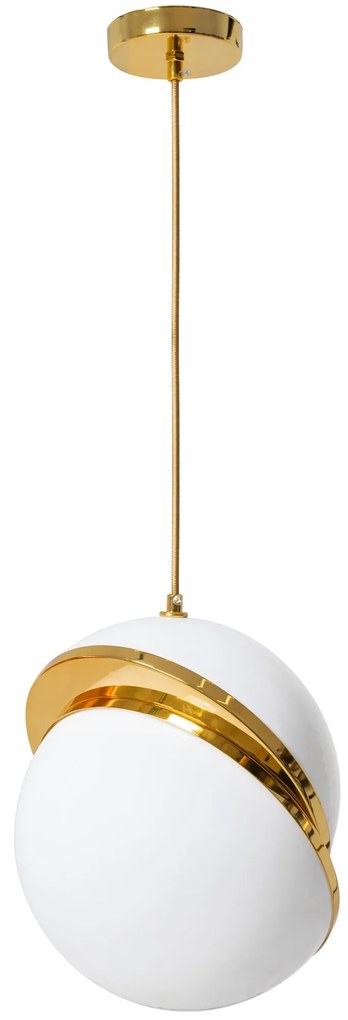 Plafondlamp hangend acryl bal wit goud APP481-1CP