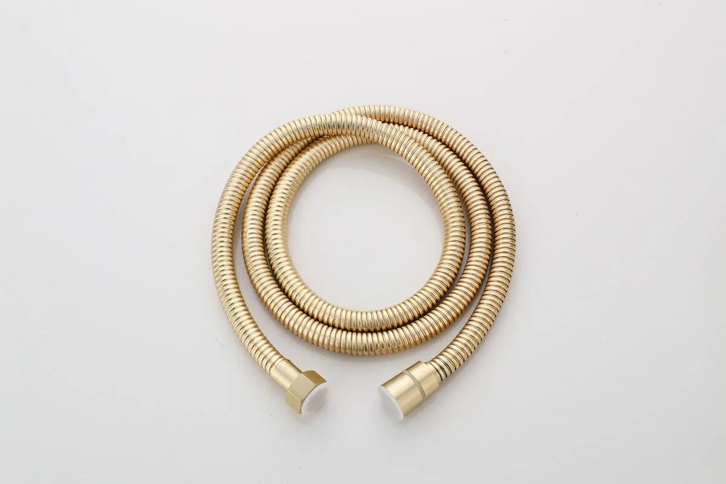 Saniclear Brass glijstangset met staafhanddouche geborsteld messing - mat goud