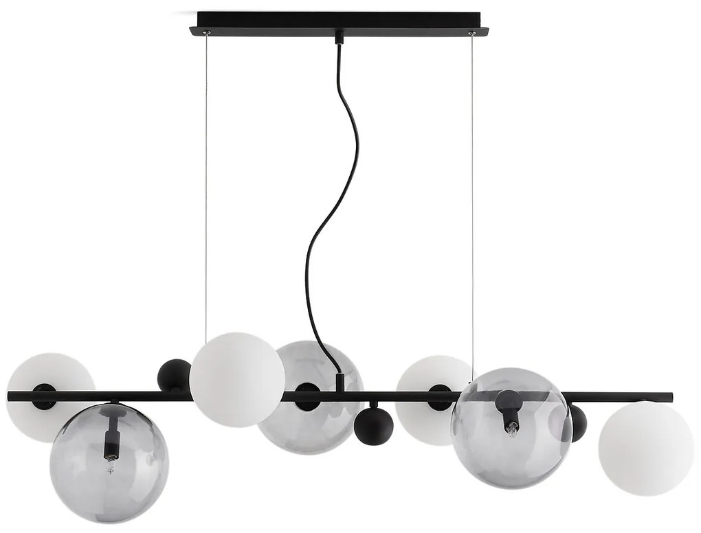 Hanglamp in smoked glas en metaal, Bullesco