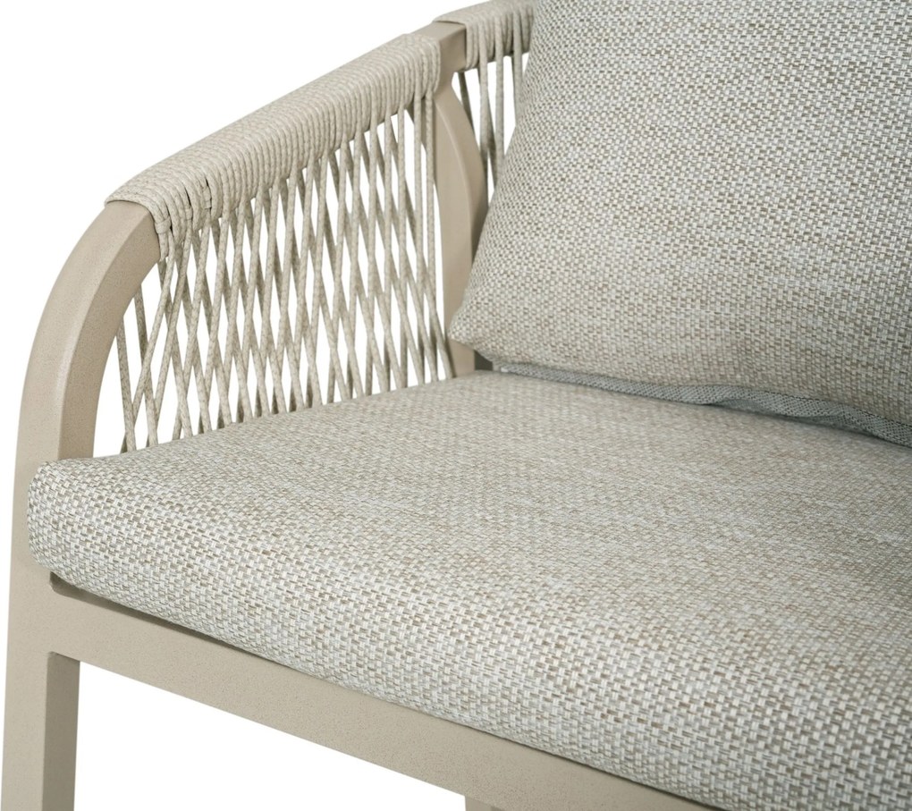 Tuinset Ronde Tuintafel 6 personen 150 cm Rope Taupe Lifestyle Garden Furniture Biagio/Xento