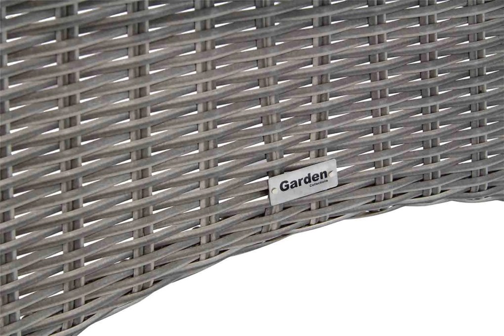 Tuinset Ronde Tuintafel 4 personen 120 cm Wicker Grijs Garden Collections Dublin/Aberdeen