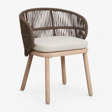 Pack Van 4 Tuinstoelen Van Acaciahout En Gevlochten Touw Capri Bruin – Chocolade - Sklum