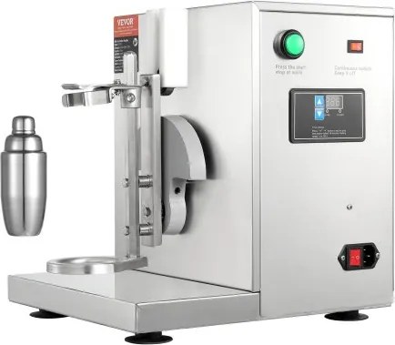 VEVOR Milkshakemachine, 120W commerciële melkthee shaker, enkelvoudige milkshakemixer, 0-180s verstelbare milkshakemixer, met 750ml roestvrijstalen beker, voor melkthee winkel