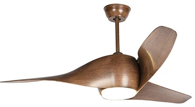 Plafondventilator met lamp hout incl. LED met afstandsbediening - Sirocco 50 Modern rond Binnenverlichting Lamp