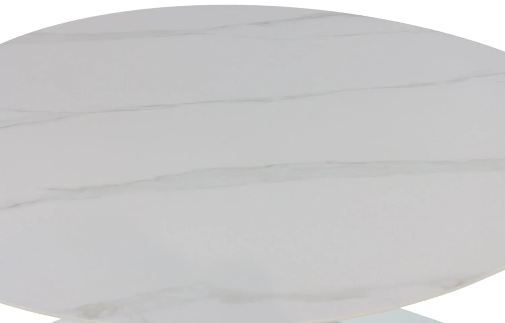 Tuinset Ronde Tuintafel 130 cm Aluminium/rope Wit 4 personen Santika Furniture Santika