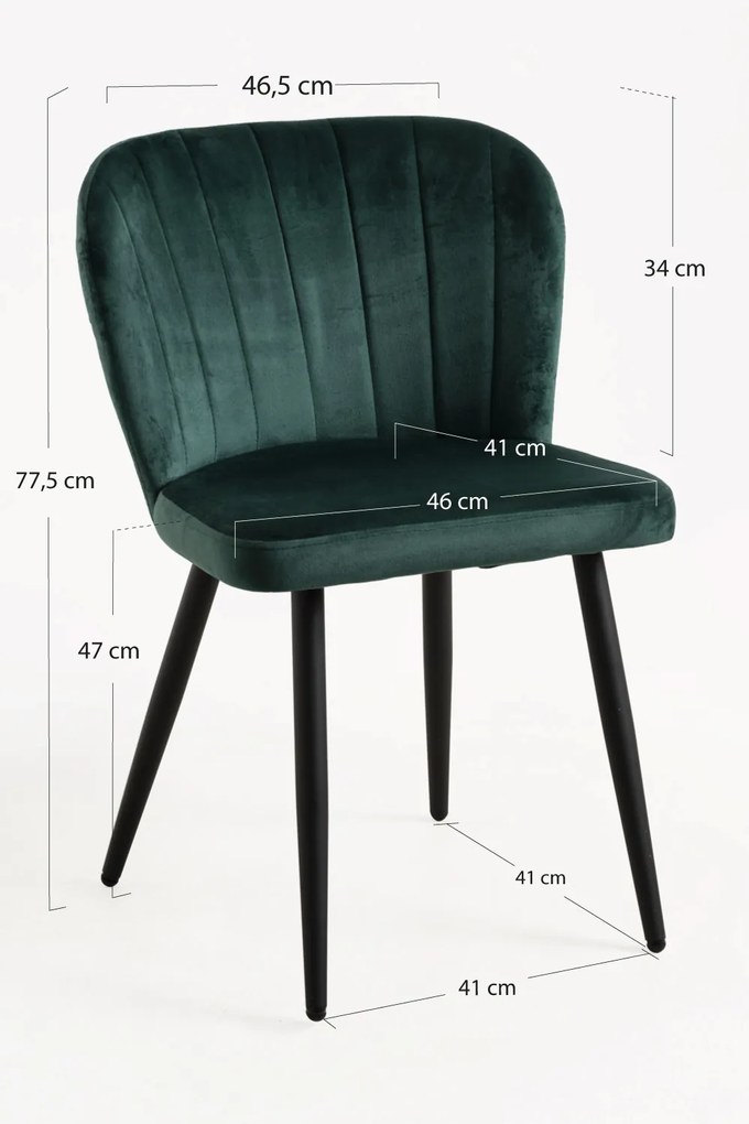 Set 4 Luk Fluwelen Stoelen