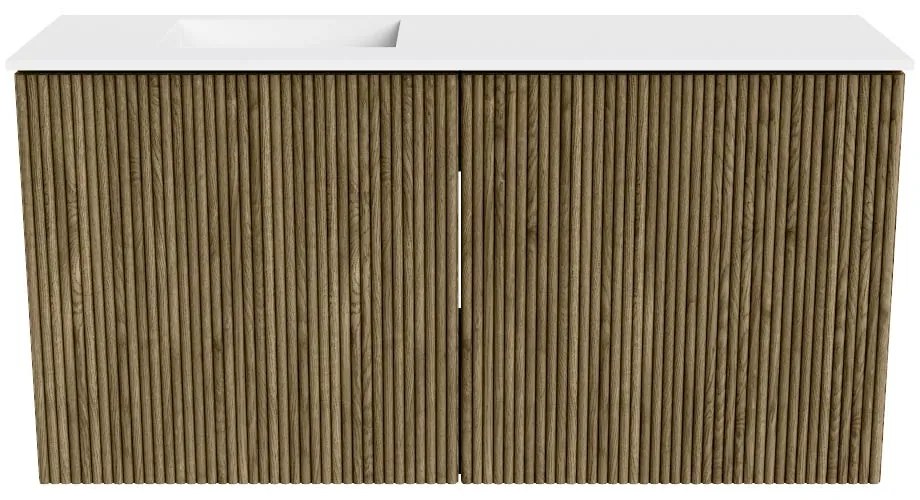 Mondiaz Joya 80cm toiletmeubel dusk met wastafel faye links 1 kraangat talc