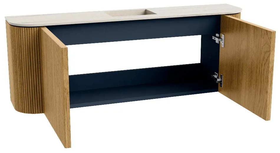 Mondiaz Joya DLux 115cm toiletmeubel ronding links/rechts oak met wastafel faye midden zonder kraangat meli