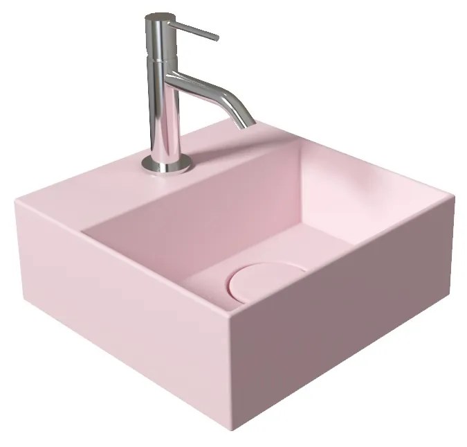 Salenzi Spy Fontein met clickwaste 30x30 cm mat roze