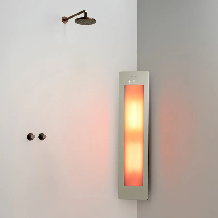 Sunshower Round Plus Medium Sand White infraroodlamp en UV 33x140x10cm hoekopbouw