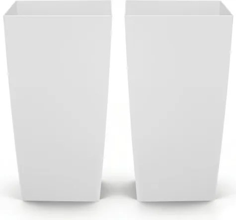 VEVOR Bloempot 390x390x750 mm 2-delige set, bloempot, plantenbak, PP plantenbak met binnenpot en drainagegaten, geschikt voor kamer- en tuinplanten, wit