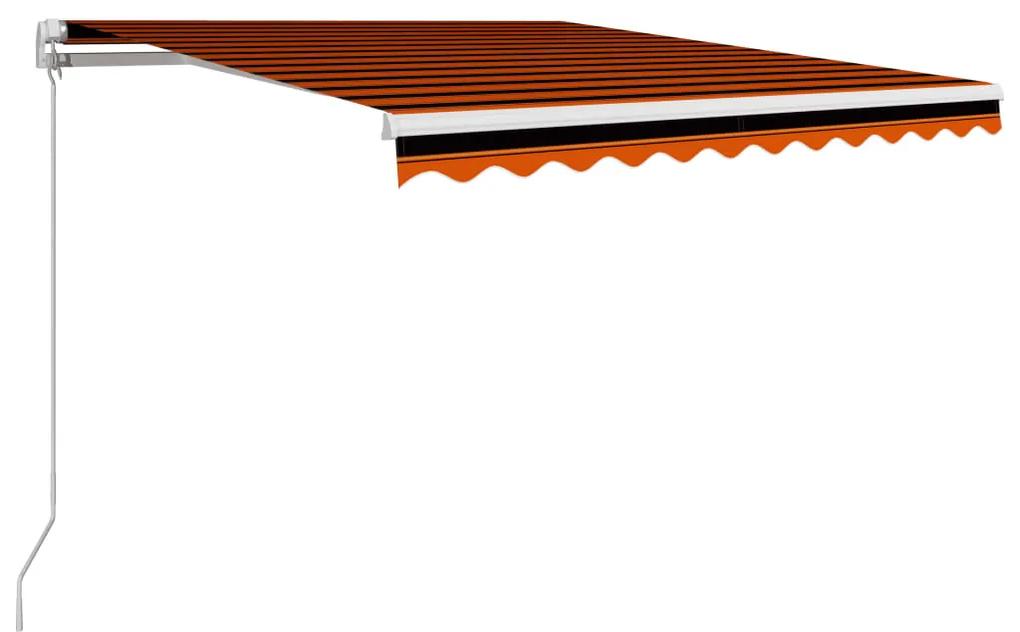 vidaXL Luifel handmatig uittrekbaar 300x250 cm oranje en bruin