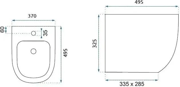 Wandbidet Rea Carlo Mini Black