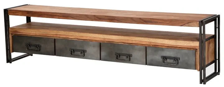 Tv-meubel Hout Met Metaal 200 Cm - 200x40x55cm.