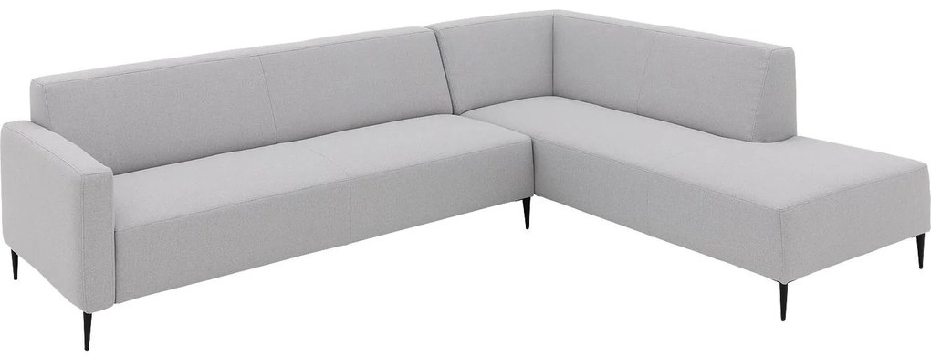 Goossens  Key West lichtgrijs, stof, 3-zits, modern design met ligelement rechts