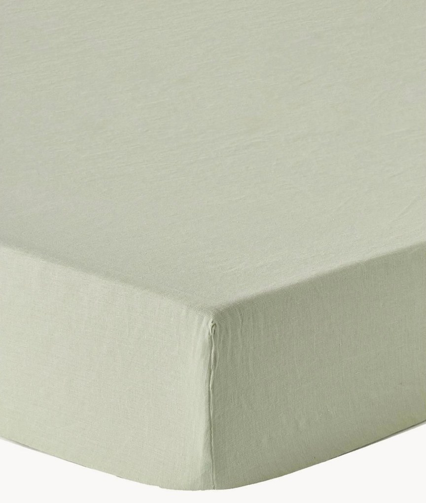 Topper hoeslaken Airy, gewassen linnen