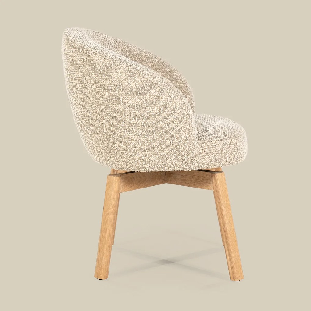 Eleonora Livia Eetstoel Hout Frame Taupe