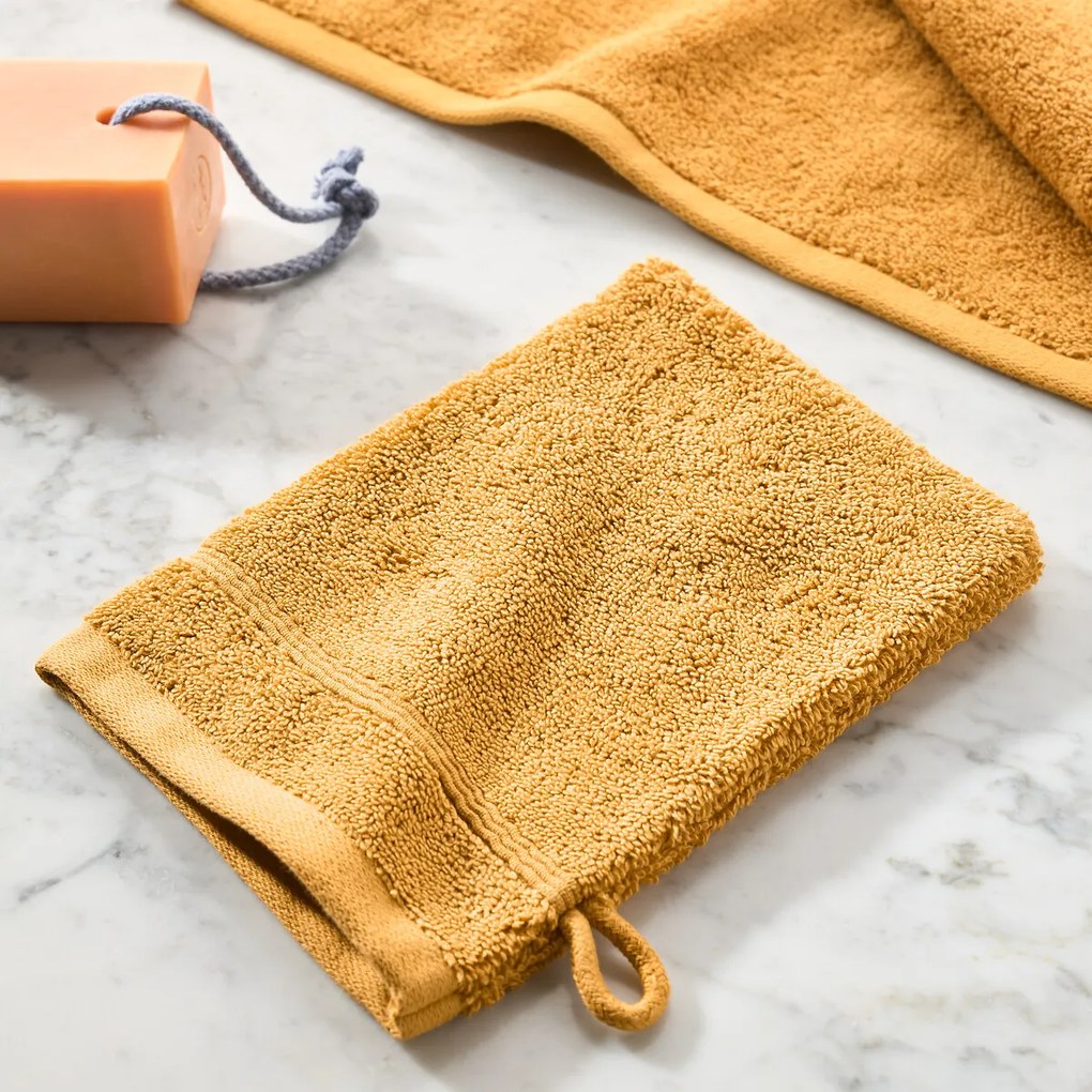 Set van 4 washandjes in bouclette badstof, Zavara