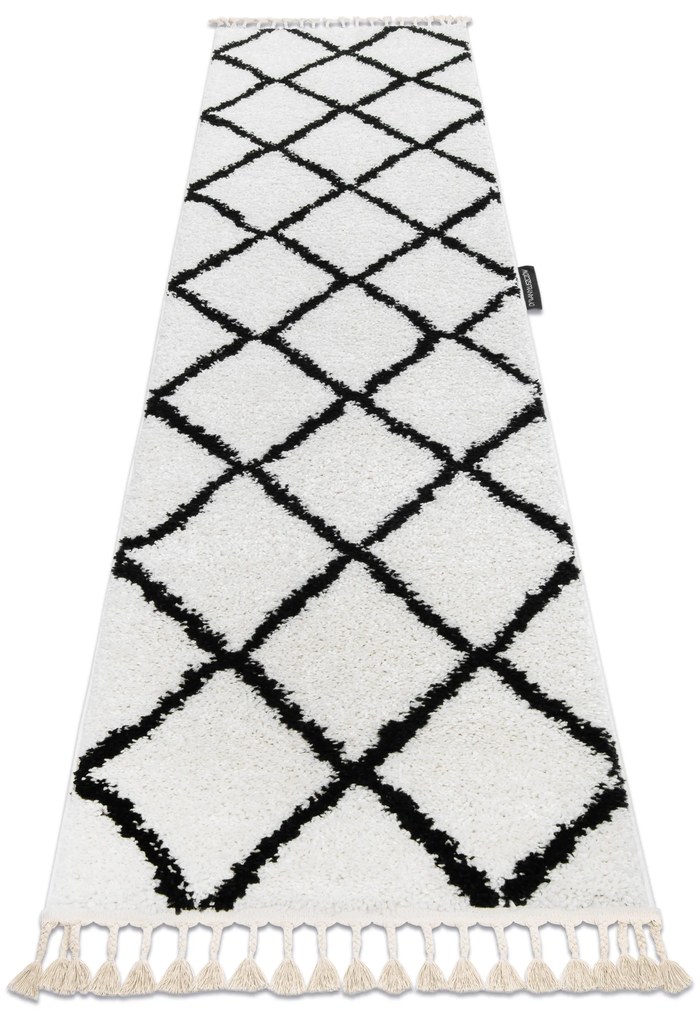 Tapijt, Vloerbekleding BERBER CROSS wit - voor keuken, naar de gang