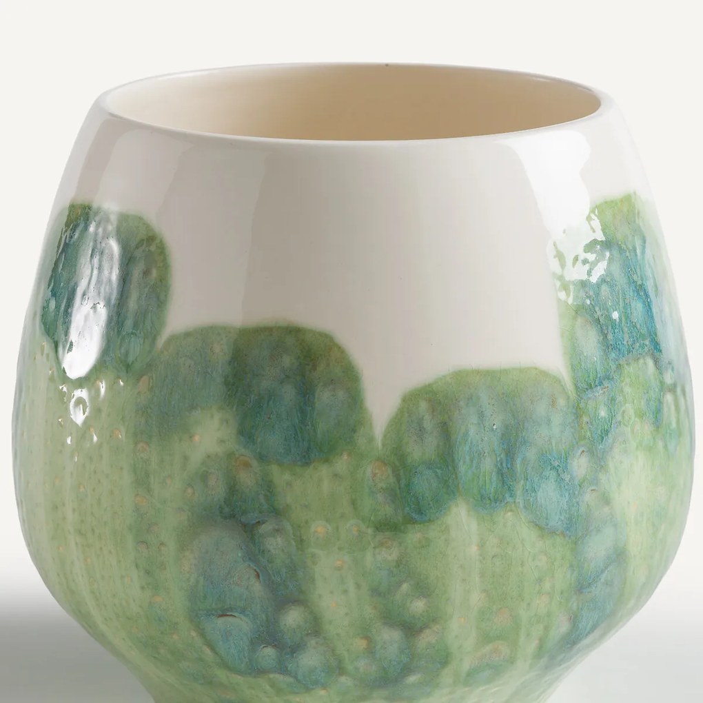 Handgeschilderde vaas van geglazuurd aardewerk, WINGA