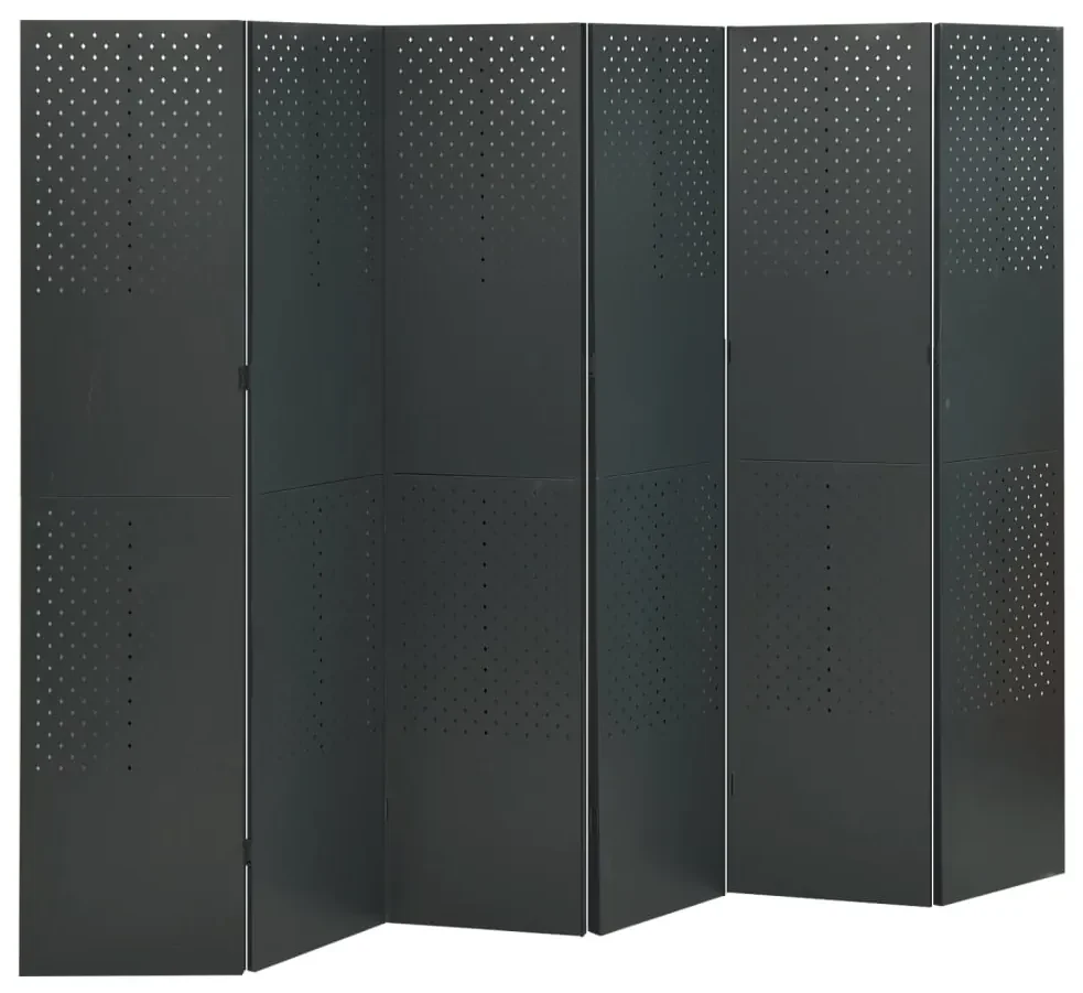 vidaXL Kamerschermen 2 st met 6 panelen 240x180 cm staal antraciet