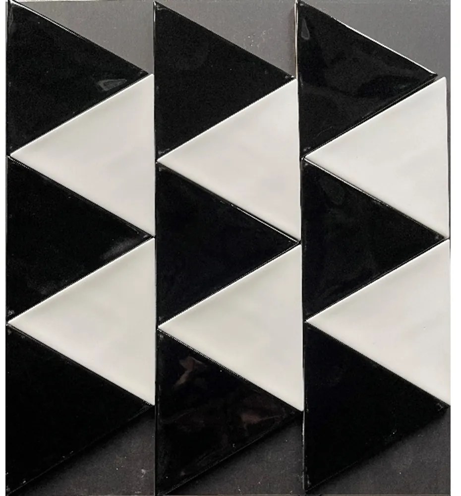 Terre d'Azur Cima wandtegel driehoek 11x13cm zwart glans