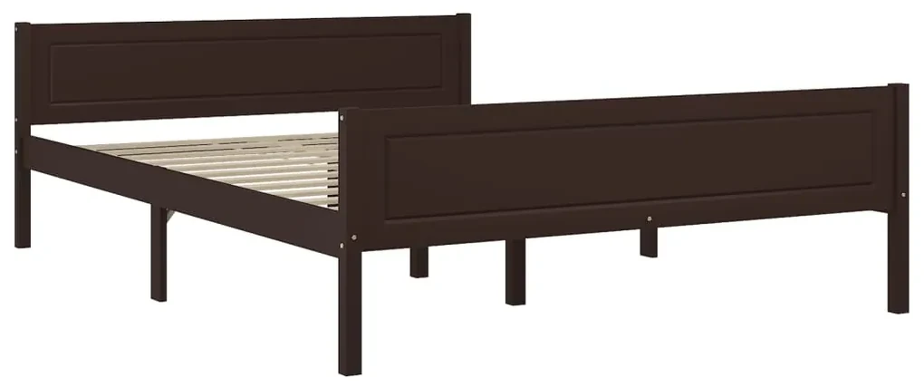 vidaXL Bedframe massief grenenhout donkerbruin 120x200 cm