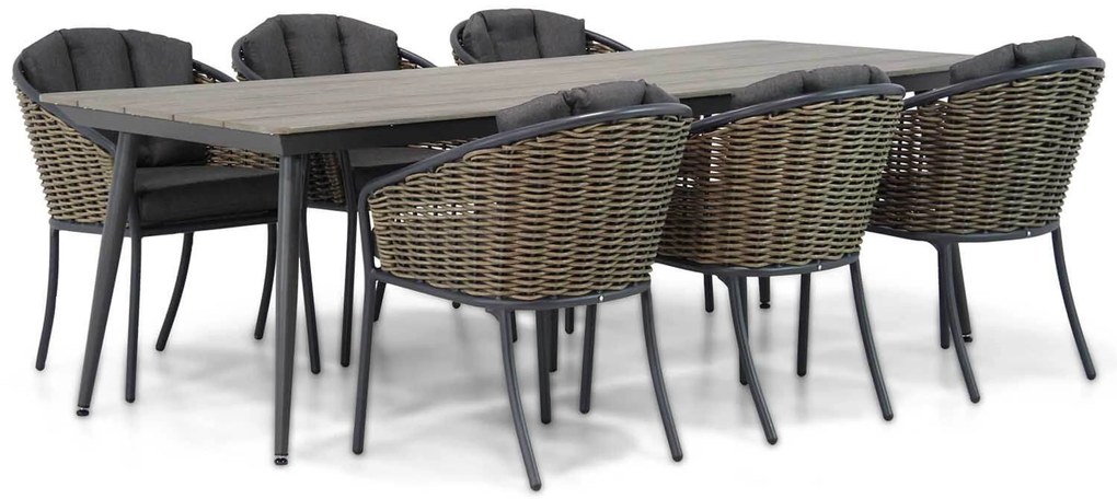Tuinset 6 personen 240 cm Wicker Grijs Santika Furniture Santika Tika