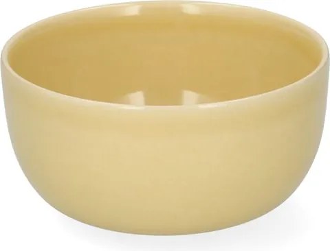 Schaal, reactieve glazuur, steengoed, korengeel, Ø14,5 x 7 cm
