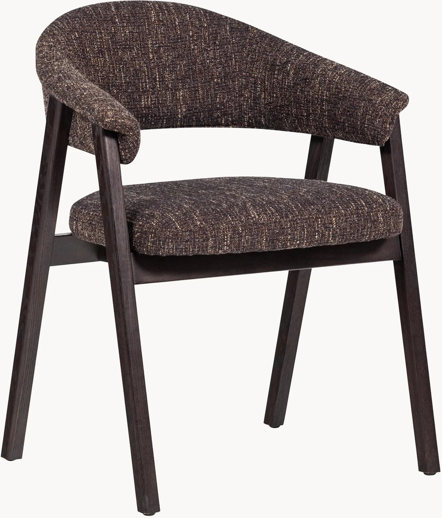 Gestoffeerde eikenhouten stoelen Tunar met armleuningen, 2-delig
