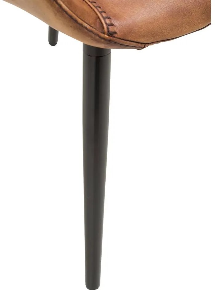 Goossens Excellent Eetkamerstoel Jorg cognac leer met armleuning, urban industrieel