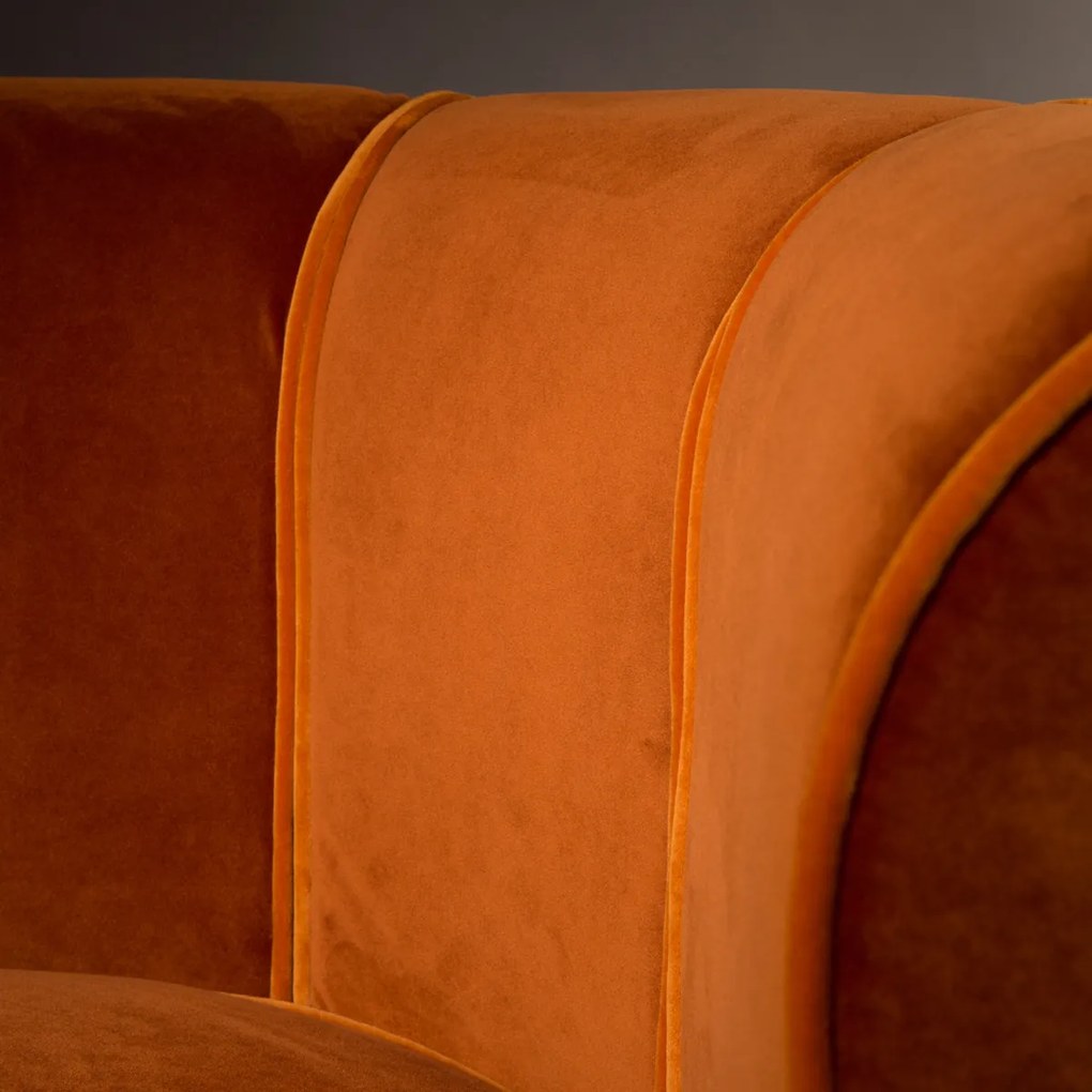 Dutchbone Flower Draaifauteuil Oranje Fluweel