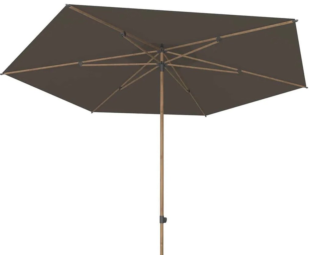 4 Seasons Outdoor Azzurro Parasol woodlook frame met charcoal doek Ø 300 cm  Parasol     weerbestendig