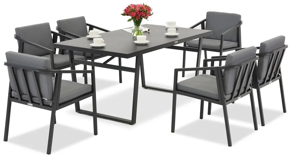 Eetset Cento voor 6 personen Garden Point antraciet