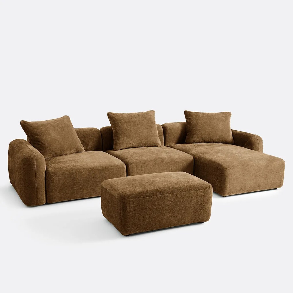 Hoekelement links voor modulaire bank, jacquard chenille, AMAD