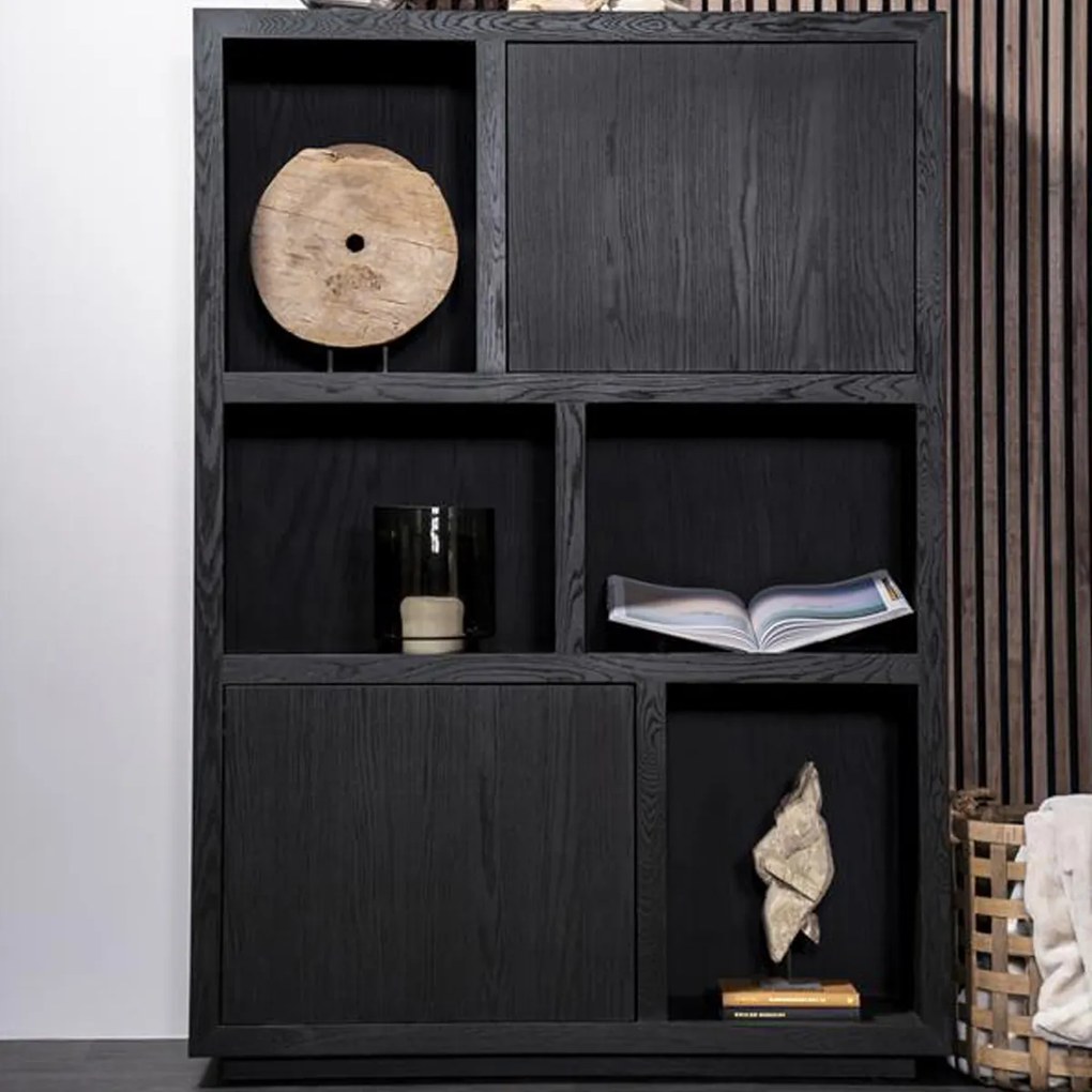 Moderne Kast Van Zwart Eiken - 120x42x170cm.