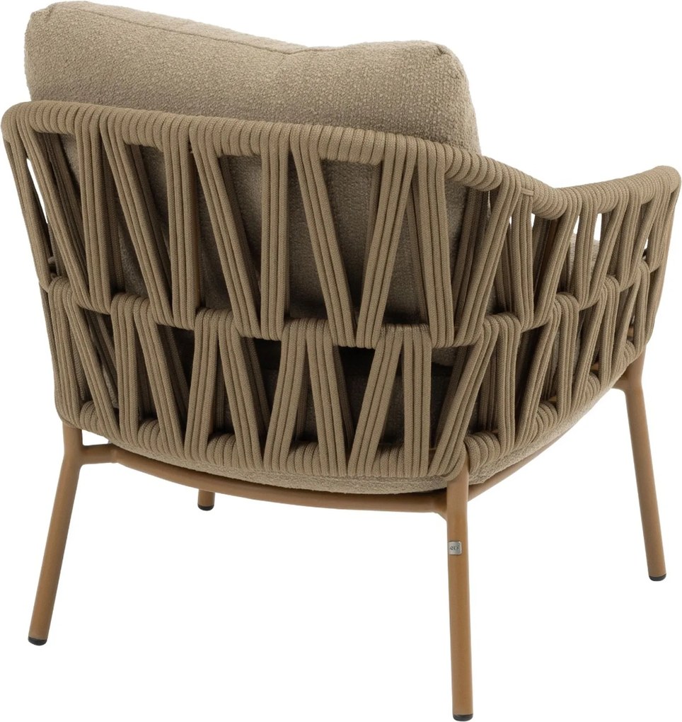 4 Seasons Outdoor Seasons Biarritz Low Dining Chair Amber With Cushions(per Stuks) Rope Taupe