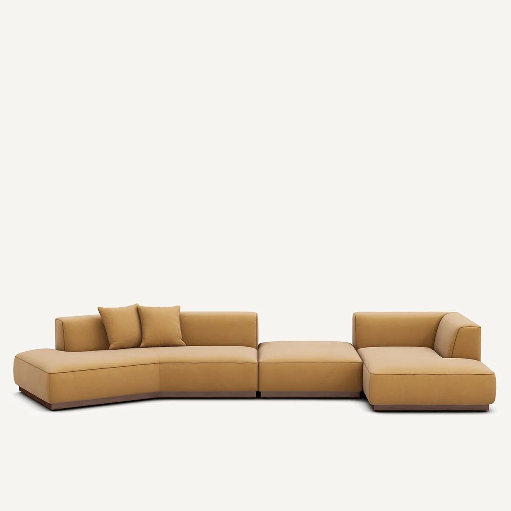 Open bank met hoek rechts met voetensteun in linnenfluweel, JACOPO