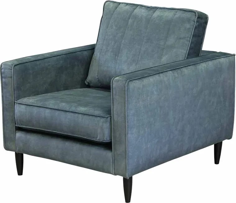 Fauteuil - Linje - velours Adore blauw 158